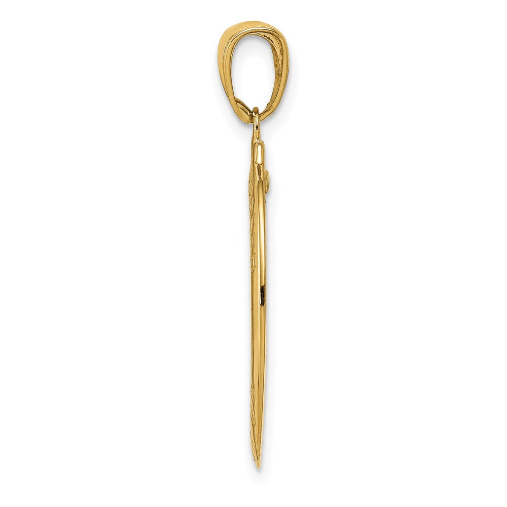 14k Yellow Gold Saint Joseph Medal Engravable Charm Pendant Jewelry Gifts (Length 1.15" Width 0.57")