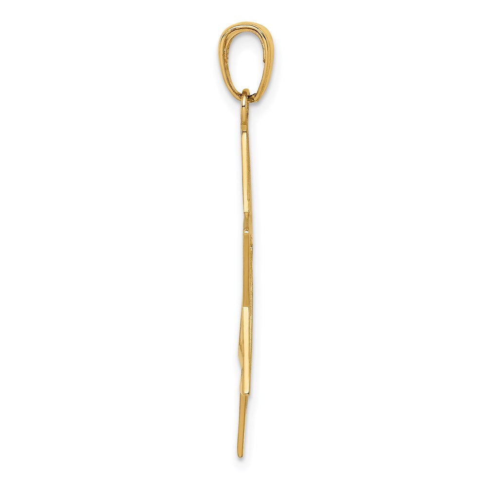 14k Yellow Gold Polished Star of DavidEngravable Charm Pendant Jewelry Gifts (Length 1.48" Width 0.98")