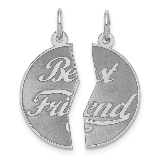 925 Sterling Silver 2 piece Best Friend Disc Engravable Charm Pendant Jewelry Gifts (Length 0.82" Width 0.39")