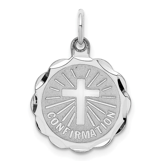 925 Sterling Silver Confirmation Disc Engravable Charm Pendant Jewelry Gifts (Length 0.66" Width 0.62")