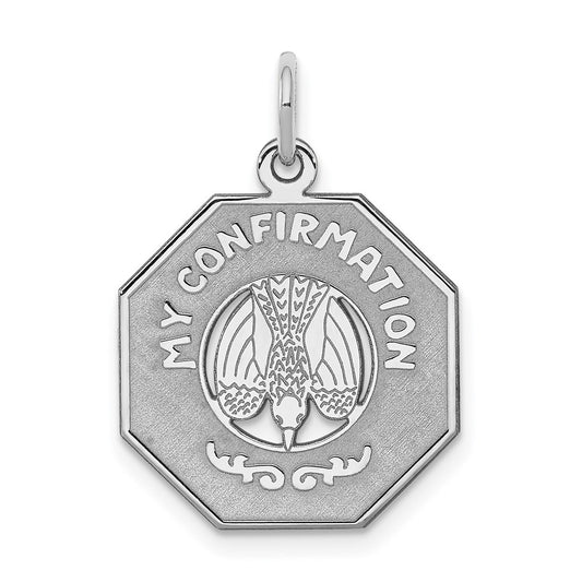 925 Sterling Silver My Confirmation Disc Engravable Charm Pendant Jewelry Gifts (Length 0.7" Width 0.66")