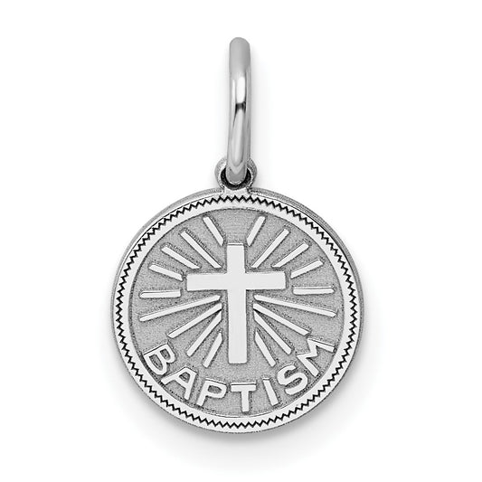 925 Sterling Silver Baptism Disc Engravable Charm Pendant Jewelry Gifts (Length 0.59" Width 0.39")