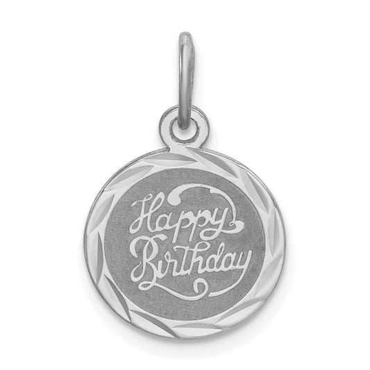 925 Sterling Silver Happy Birthday Disc Engravable Charm Pendant Jewelry Gifts (Length 0.78" Width 0.51")