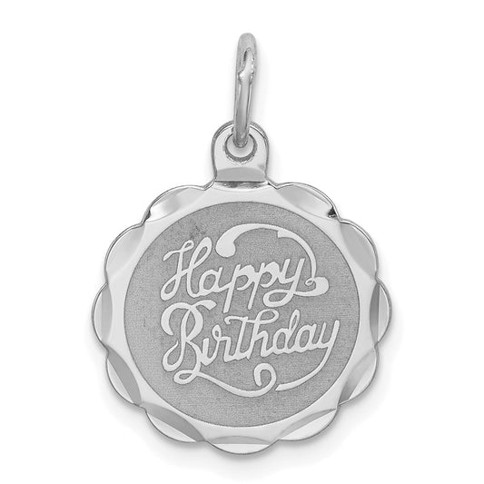 925 Sterling Silver Happy Birthday Disc Engravable Charm Pendant Jewelry Gifts (Length 0.86" Width 0.59")