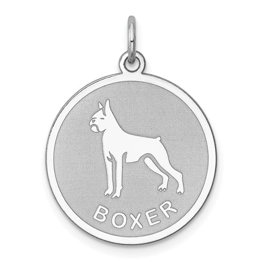 925 Sterling Silver Boxer Disc Engravable Charm Pendant Jewelry Gifts (Length 1.01" Width 0.74")