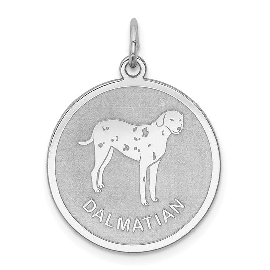 925 Sterling Silver Dalmatian Disc Engravable Charm Pendant Jewelry Gifts (Length 1.01" Width 0.74")