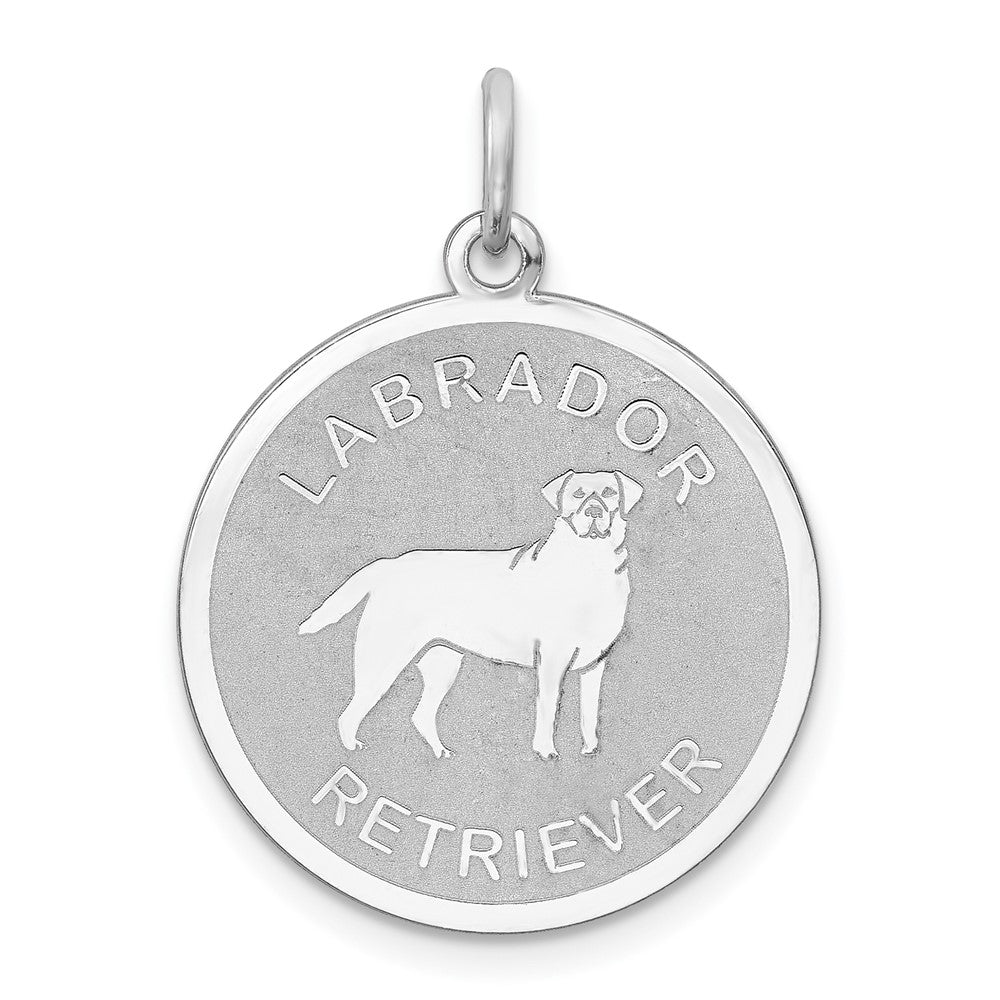 925 Sterling Silver Labrador Retrieve Disc Engravable Charm Pendant Jewelry Gifts (Length 1.01" Width 0.74")
