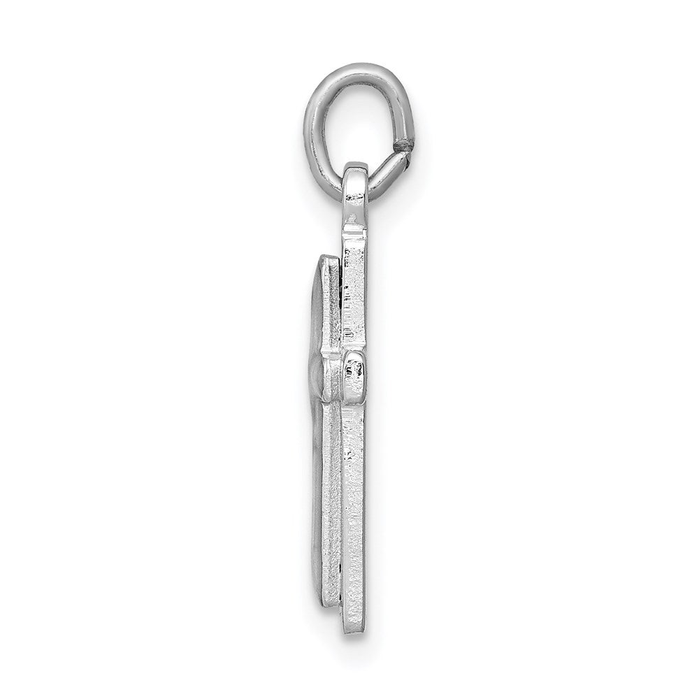 925 Sterling Silver Enameled Crucifix CrossEngravable Charm Pendant Jewelry Gifts (Length 0.66" Width 0.39")