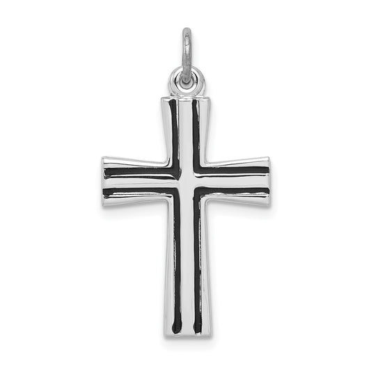 925 Sterling Silver Enameled Latin Crucifix CrossEngravable Charm Pendant Jewelry Gifts (Length 0.98" Width 0.62")