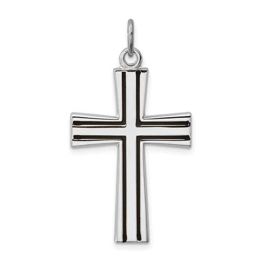 925 Sterling Silver Enameled Latin Crucifix CrossEngravable Charm Pendant Jewelry Gifts (Length 1.25" Width 0.78")