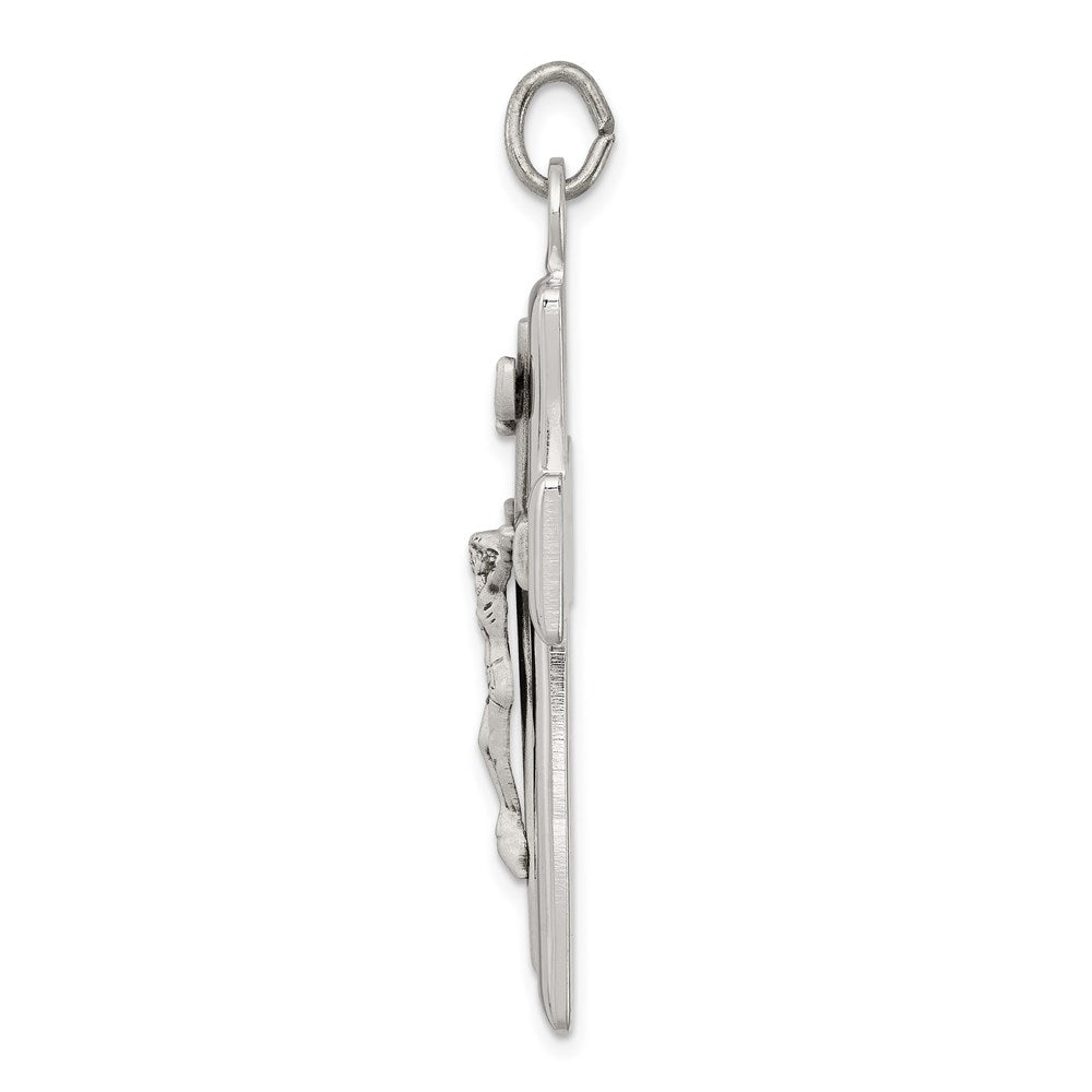 925 Sterling Silver INRI CrucifixEngravable Charm Pendant Jewelry Gifts (Length 1.6" Width 0.78")