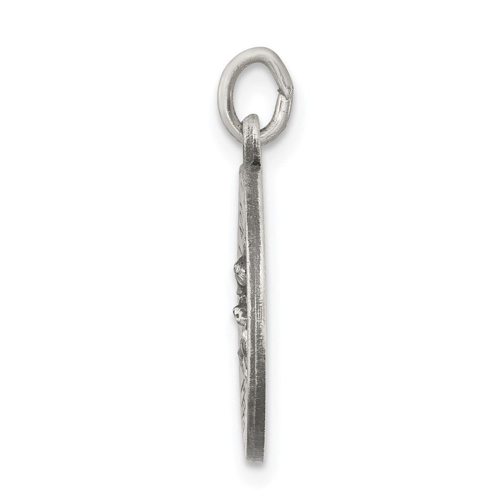 925 Sterling Silver Our Lady of Perpetual Help Medal Engravable Charm Pendant Jewelry Gifts (Length 0.78" Width 0.59")