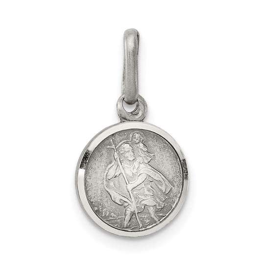 925 Sterling Silver St. Christopher Medal Engravable Charm Pendant Jewelry Gifts (Length 0.7" Width 0.39")