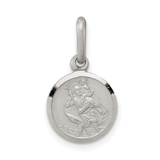 925 Sterling Silver St. Christopher Medal Engravable Charm Pendant Jewelry Gifts (Length 0.66" Width 0.39")