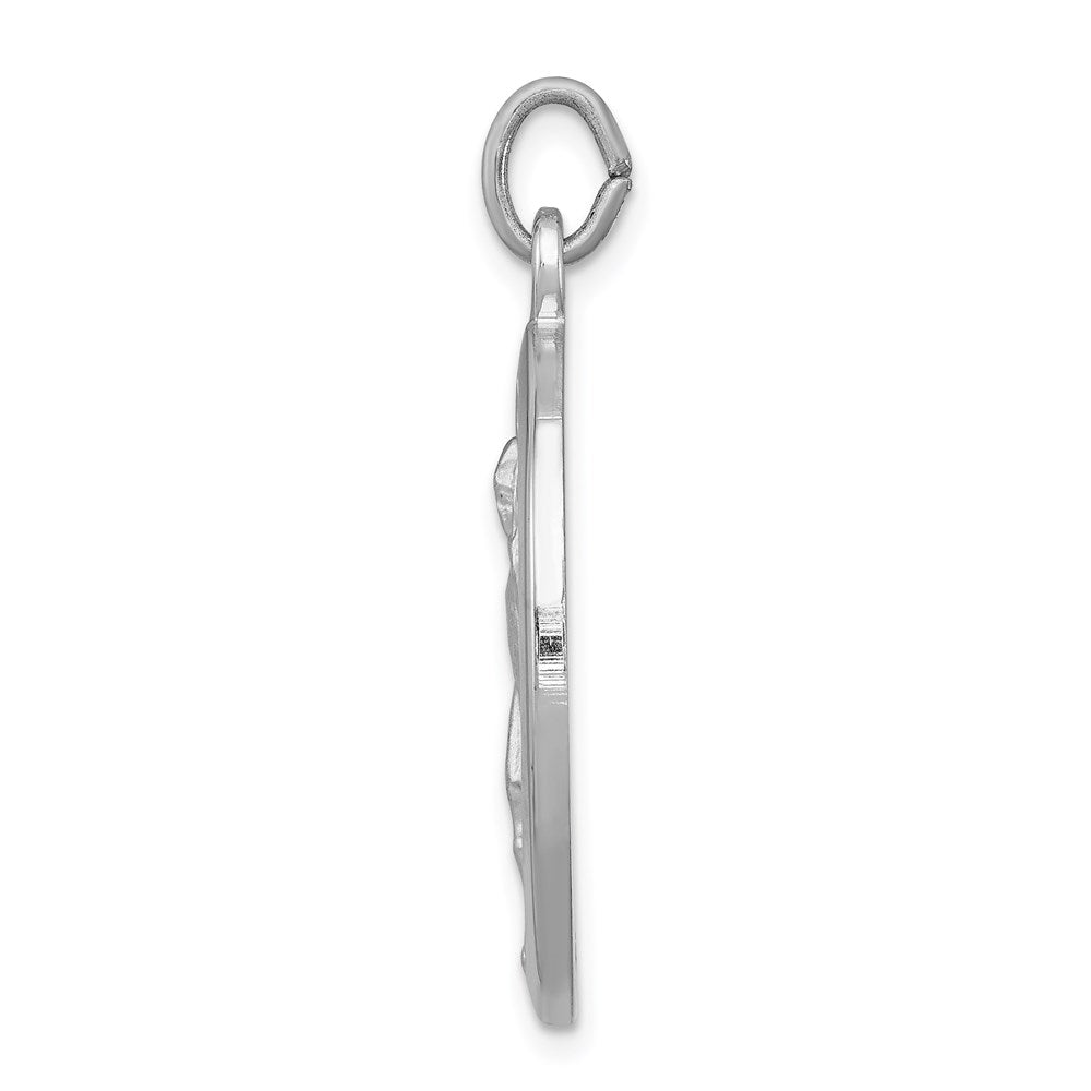 925 Sterling Silver Saint Florian Medal Engravable Charm Pendant Jewelry Gifts (Length 1.37" Width 0.78")
