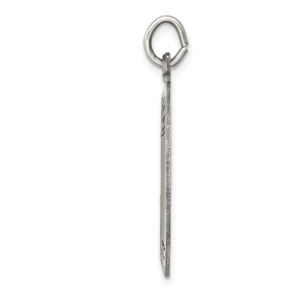 925 Sterling Silver Antiqued Saint Joseph Medal Engravable Charm Pendant Jewelry Gifts (Length 1.37" Width 0.78")