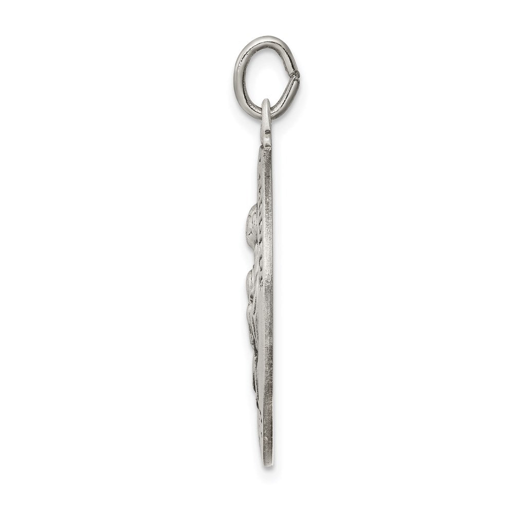 925 Sterling Silver Saint Jude Thaddeus Medal Engravable Charm Pendant Jewelry Gifts (Length 1.25" Width 0.7")