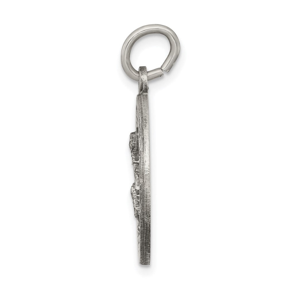 925 Sterling Silver St. Peregrine Medal Engravable Charm Pendant Jewelry Gifts (Length 1.09" Width 0.78")