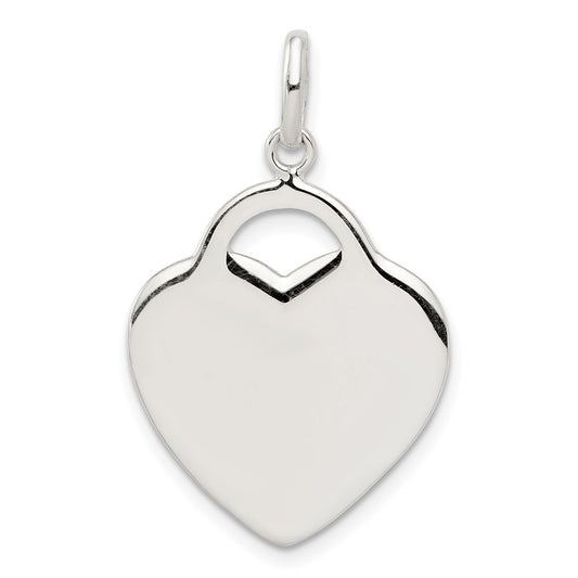 925 Sterling Silver HeartEngravable Charm Pendant Jewelry Gifts (Length 1.13" Width 0.74")