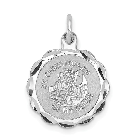 925 Sterling Silver St. Christopher Medal Engravable Charm Pendant Jewelry Gifts (Length 0.86" Width 1.01")