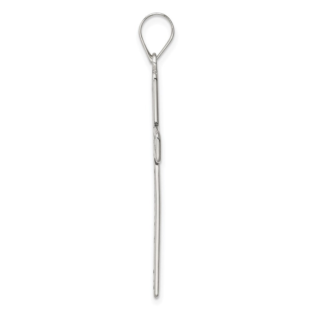 925 Sterling Silver Latin Crucifix CrossEngravable Charm Pendant Jewelry Gifts (Length 1.68" Width 0.78")