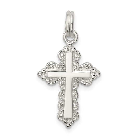 925 Sterling Silver Crucifix CrossEngravable Charm Pendant Jewelry Gifts (Length 0.94" Width 0.55")