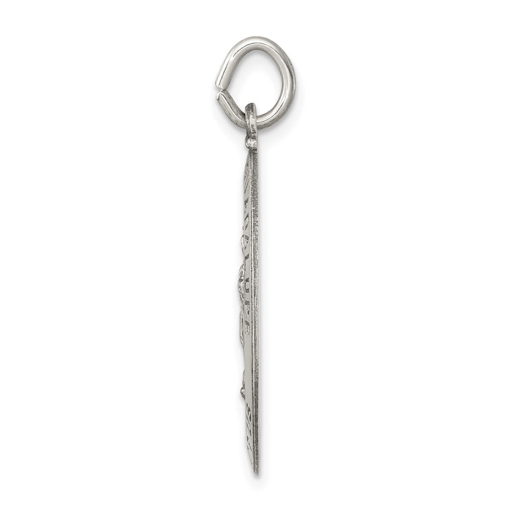 925 Sterling Silver Our Lady Of Guadalupe Medal Engravable Charm Pendant Jewelry Gifts (Length 1.21" Width 0.62")
