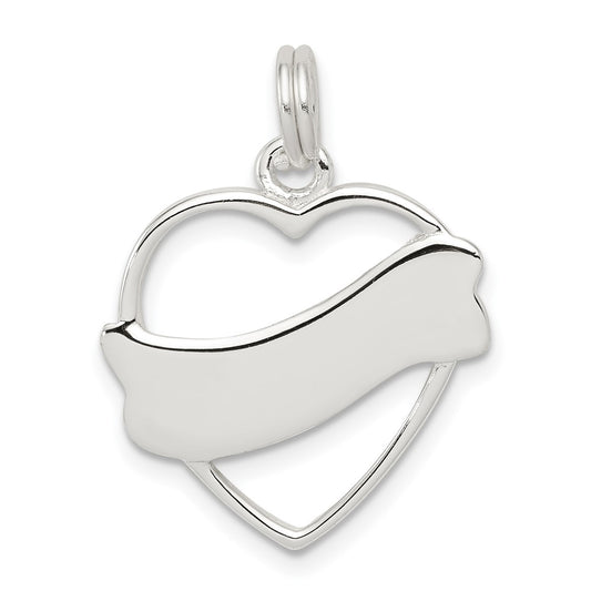 925 Sterling Silver HeartEngravable Charm Pendant Jewelry Gifts (Length 0.82" Width 0.82")