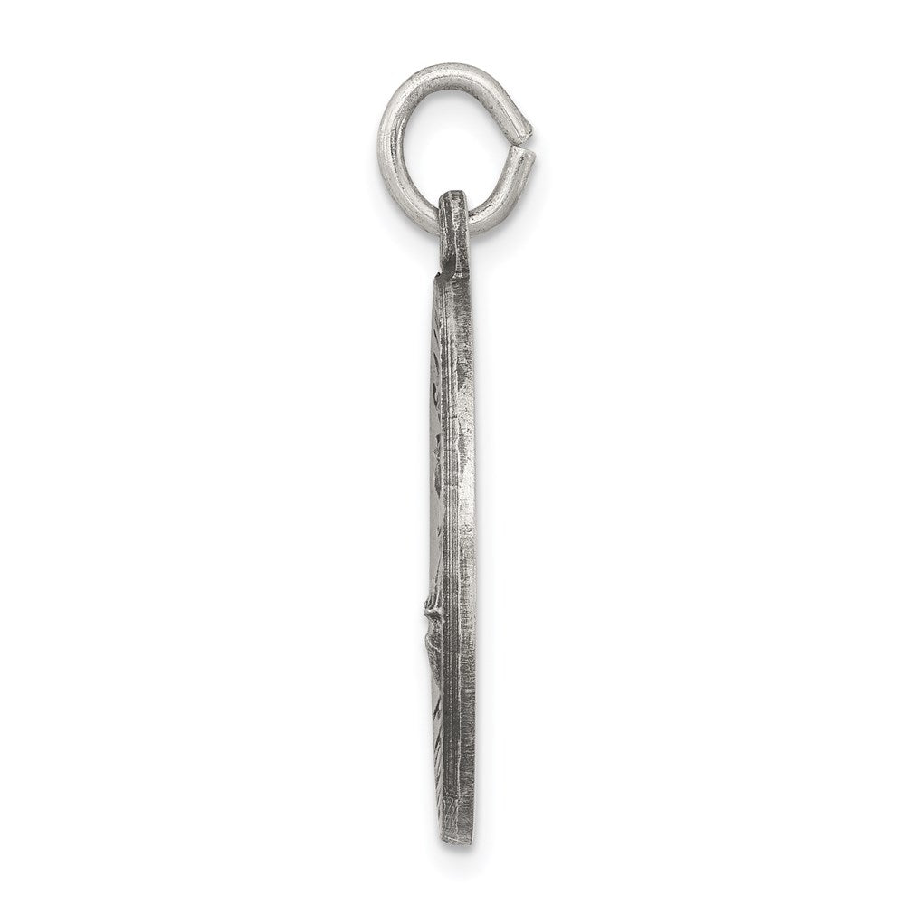 925 Sterling Silver Saint Florian Medal Engravable Charm Pendant Jewelry Gifts (Length 1.29" Width 0.9")