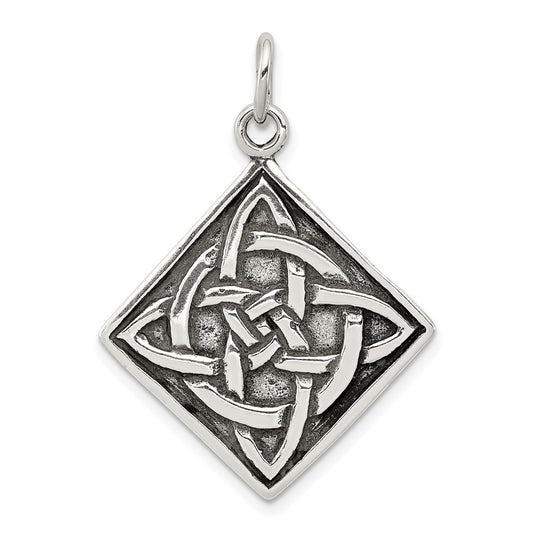 925 Sterling Silver Antiqued CelticEngravable Charm Pendant Jewelry Gifts (Length 1.37" Width 1.01")