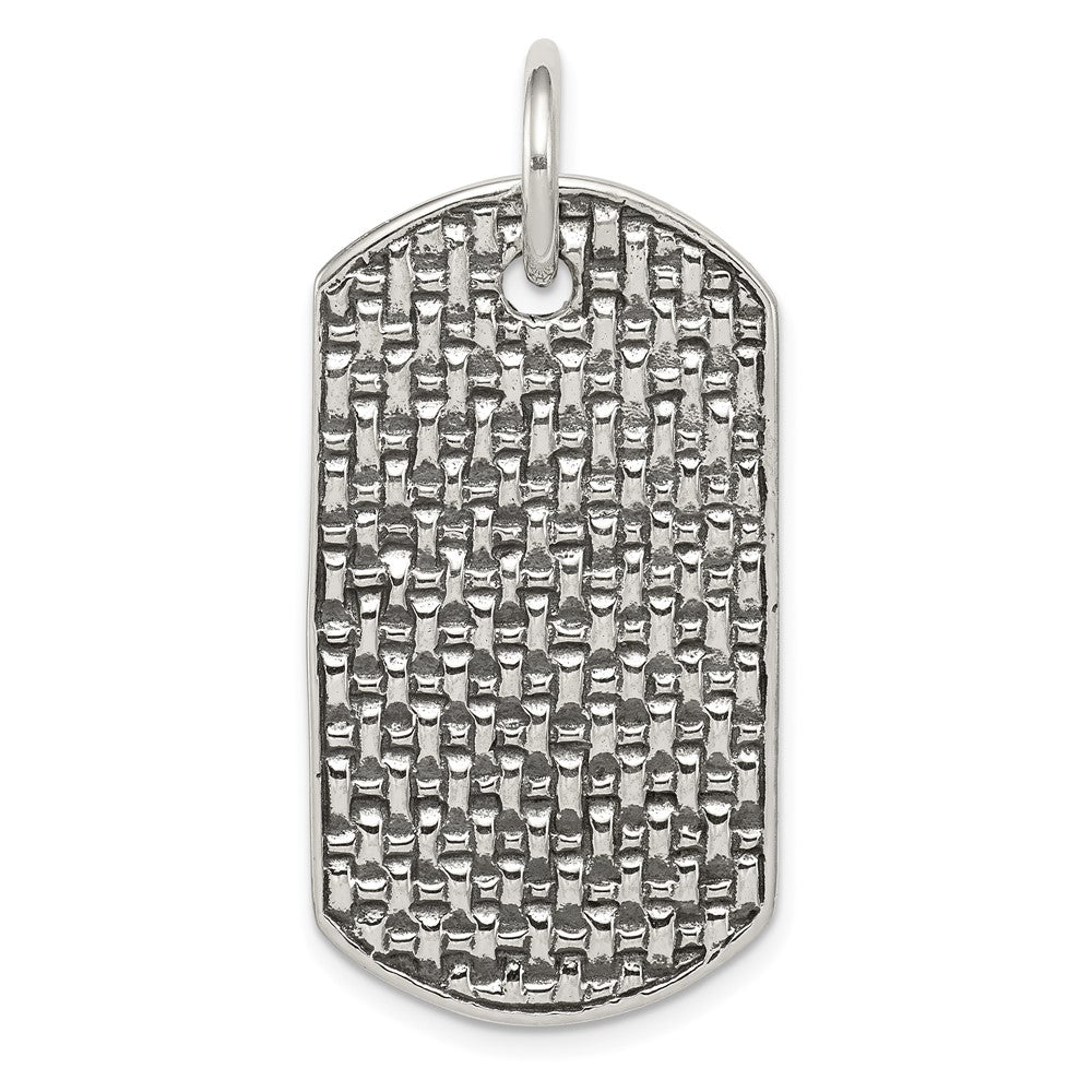 925 Sterling Silver Dog TagEngravable Charm Pendant Jewelry Gifts (Length 1.68" Width 0.82")