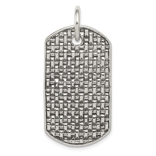 925 Sterling Silver Dog TagEngravable Charm Pendant Jewelry Gifts (Length 1.68" Width 0.82")