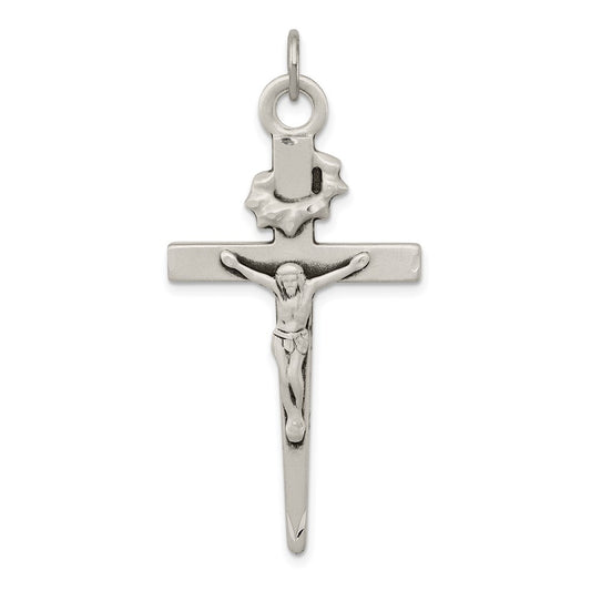 925 Sterling Silver Antiqued CrucifixEngravable Charm Pendant Jewelry Gifts (Length 1.83" Width 1.29")