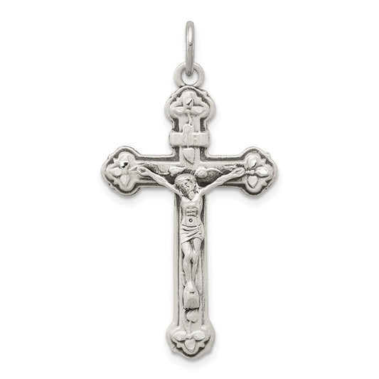 925 Sterling Silver Antiqued INRI CrucifixEngravable Charm Pendant Jewelry Gifts (Length 1.44" Width 1.17")