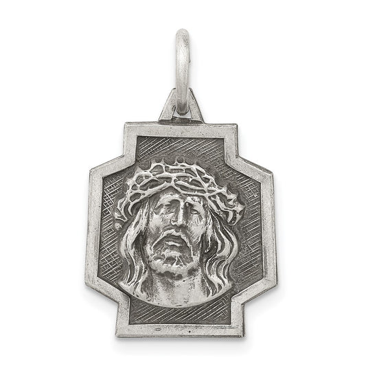 925 Sterling Silver Antiqued Ecce HomoEngravable Charm Pendant Jewelry Gifts (Length 0.98" Width 0.59")