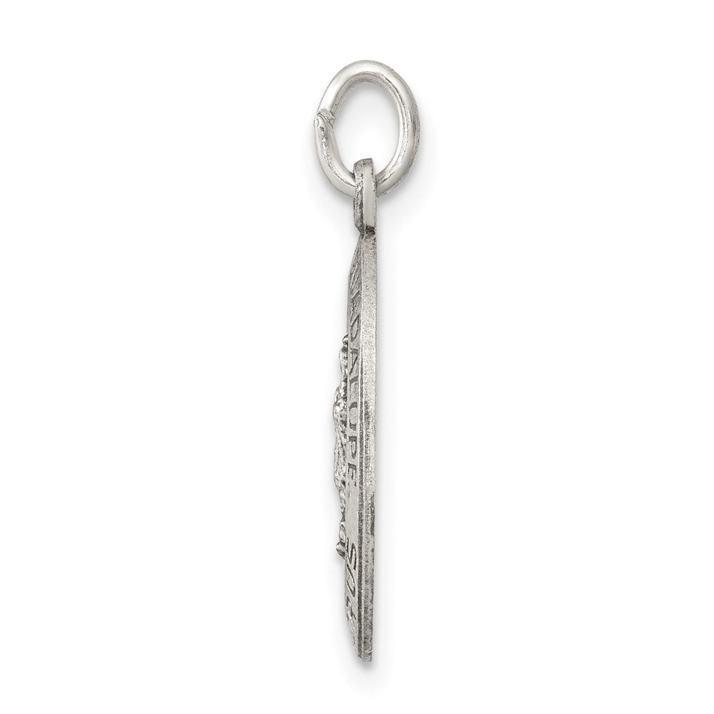 925 Sterling Silver Our Lady of Guadalupe Medal Engravable Charm Pendant Jewelry Gifts (Length 0.78" Width 0.43")