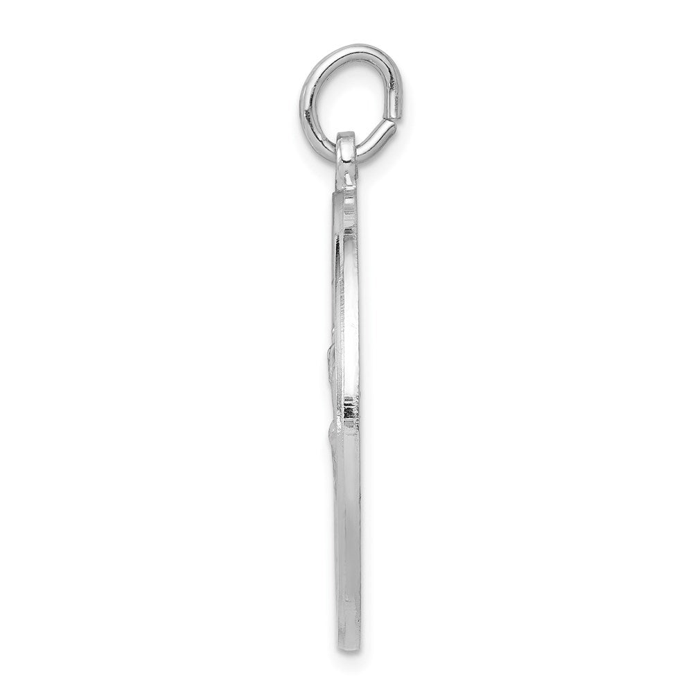 925 Sterling Silver Saint Christopher Medal Engravable Charm Pendant Jewelry Gifts (Length 1.37" Width 0.98")