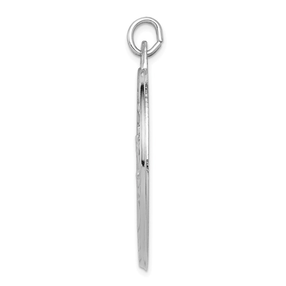 925 Sterling Silver Saint Christopher Medal Engravable Charm Pendant Jewelry Gifts (Length 1.56" Width 1.29")