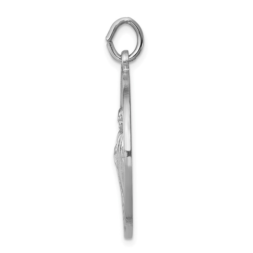925 Sterling Silver Saint Jude Thaddeus Medal Engravable Charm Pendant Jewelry Gifts (Length 1.37" Width 0.98")