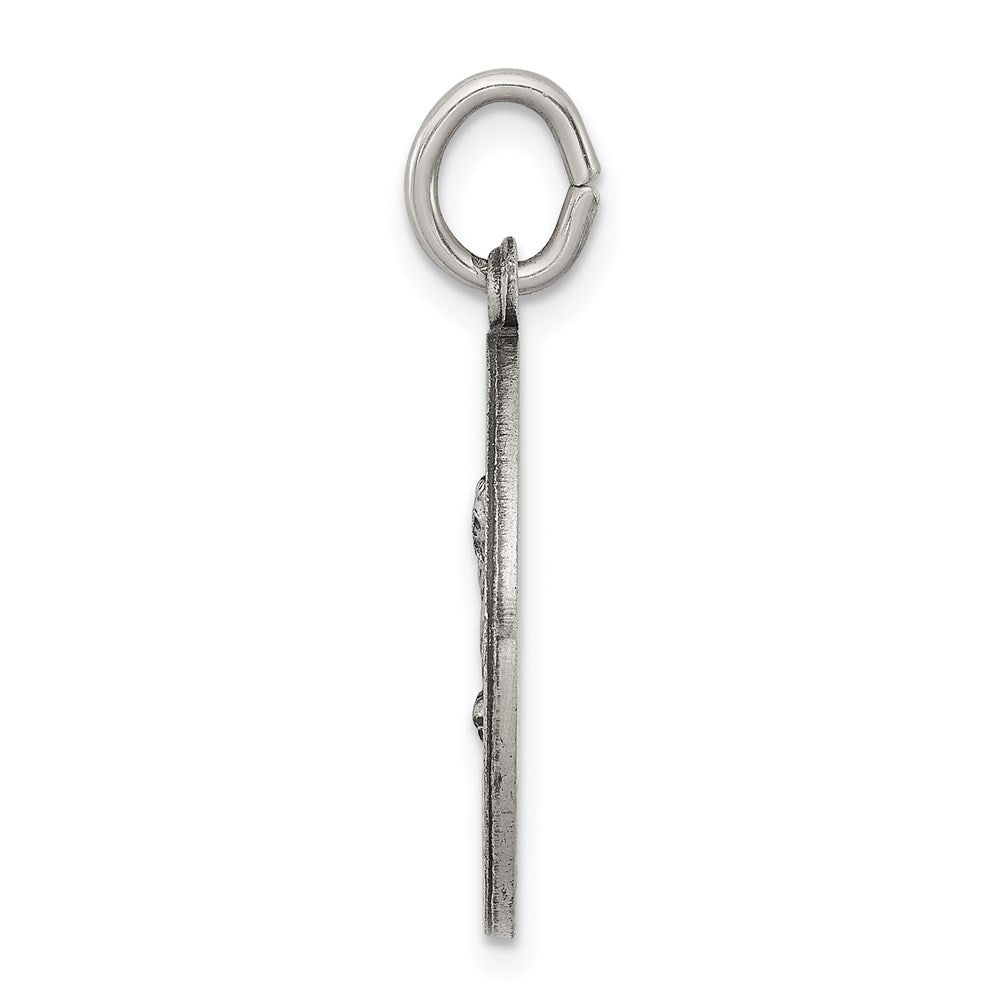 925 Sterling Silver Antiqued Saint Matthew Medal Engravable Charm Pendant Jewelry Gifts (Length 0.98" Width 0.78")