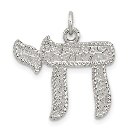 925 Sterling Silver ChaiEngravable Charm Pendant Jewelry Gifts (Length 0.74" Width 0.82")
