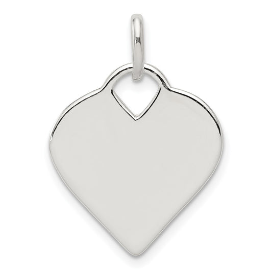 925 Sterling Silver Polished HeartEngravable Charm Pendant Jewelry Gifts (Length 0.98" Width 0.7")