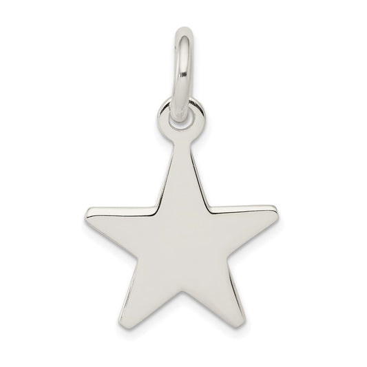 925 Sterling Silver StarEngravable Charm Pendant Jewelry Gifts (Length 1.21" Width 0.78")