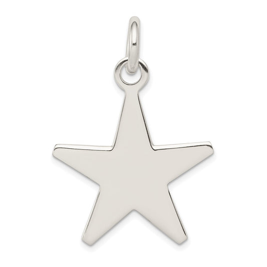 925 Sterling Silver StarEngravable Charm Pendant Jewelry Gifts (Length 1.44" Width 1.09")