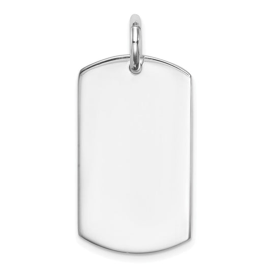 925 Sterling Silver Polished Dog TagEngravable Charm Pendant Jewelry Gifts (Length 1.29" Width 0.62")