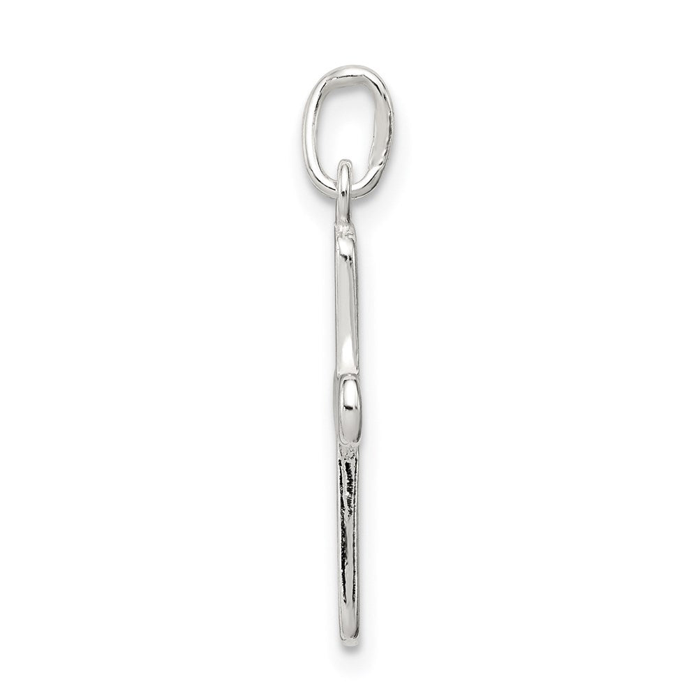 925 Sterling Silver Polished Crucifix CrossEngravable Charm Pendant Jewelry Gifts (Length 0.86" Width 0.47")