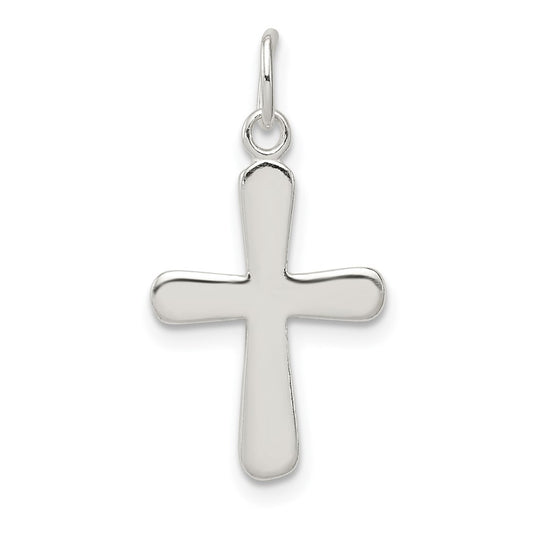 925 Sterling Silver Polished Crucifix CrossEngravable Charm Pendant Jewelry Gifts (Length 0.86" Width 0.47")