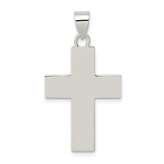 925 Sterling Silver Polished The Lords Prayer Crucifix CrossEngravable Charm Pendant Jewelry Gifts (Length 1.25" Width 0.7")