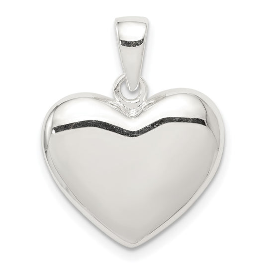 925 Sterling Silver Polished HeartEngravable Charm Pendant Jewelry Gifts (Length 0.86" Width 0.78")
