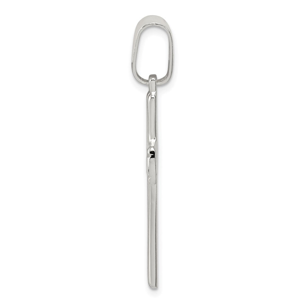 925 Sterling Silver Polished Crucifix CrossEngravable Charm Pendant Jewelry Gifts (Length 1.17" Width 0.74")
